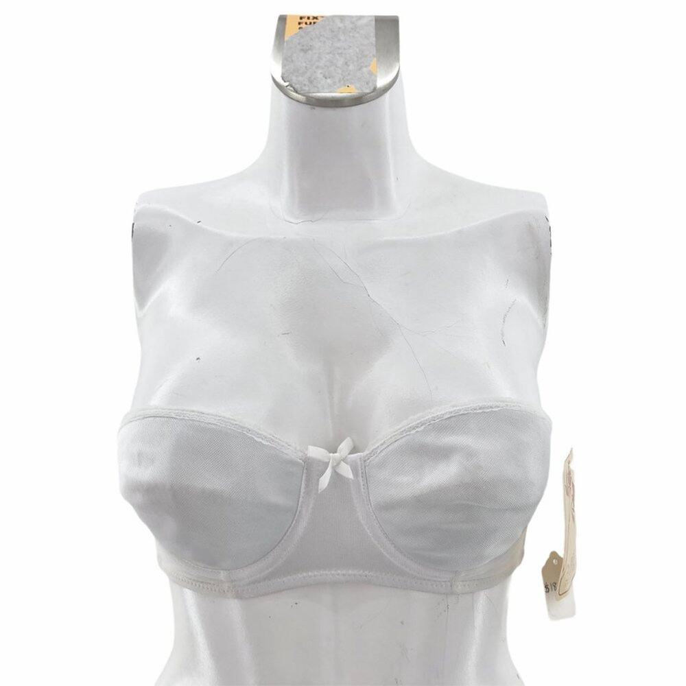 VINTAGE 90's Empire Intimates 34A DEADSTOCK White Strapless Bridal Bra A11